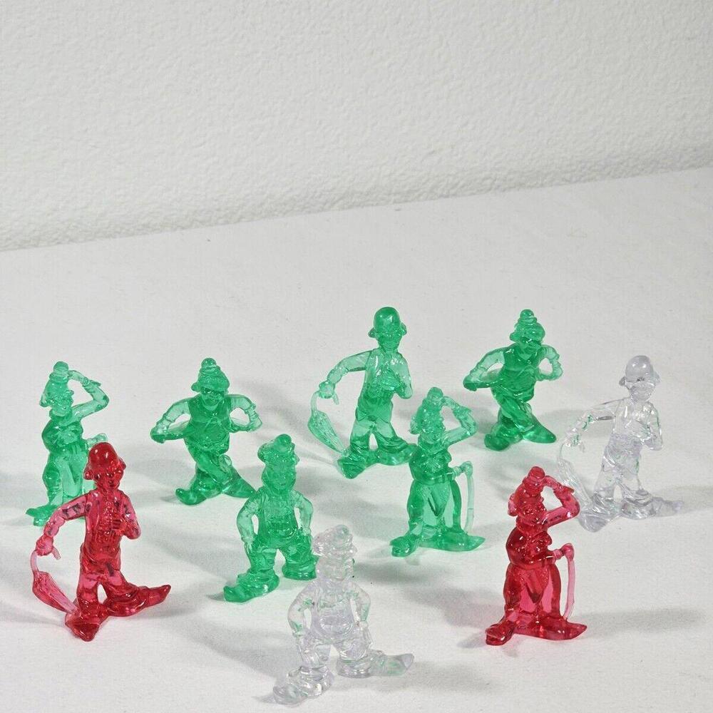 Vintage Lucite Clown Plastic Cake Topper Toy Figure Prize Translucent Lot Of 10 - Picture 2 of 7